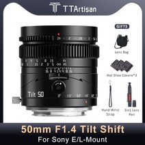 TTartisan-50mm F1.4 풀 프레임 틸트 시프트 카메라 렌즈 파나소닉 시그마 FP 라이카 L 니콘 Z 후지 XF 캐논 RF 소니 e용