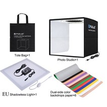 PULUZ 휴 40cm 라이트 박스 3200K-6500K 링 LED USB 토이 조명 데스크탑 스튜디오 촬영 텐트 상자 12 색 매, [04] EU Shadowless Lamp