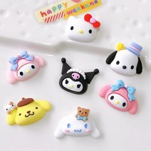 매직 산리오 데코덴 파츠 세트 미니어처 슬라임 레진 아트 DIY 탑꾸 탑로더 꾸미기, 1 개, 포챠코