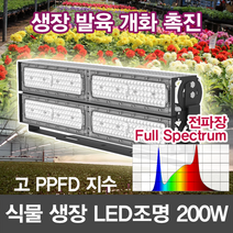 윤라이팅 12434 LED 식물생장등 보광조명 전파장 full spectrum 렌즈집중형 200W 투광기_브라켓형 /LED식물성장조명/식물LED/과수원/농장조명/스마트팜//화훼, 60도 전파장/Full spectrum