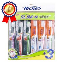 니치 슬림 알파 칫솔 기획세트 6개입 슬림모 치아 치석 구강 누런니 누렁니
