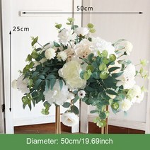 꽃꽂이 수반 인테리어 화병 럭셔리 레트로 80cm 웨딩 테이블 Centerpieces 꽃 장미 녹지 인공 공 기하학적, 13 50cm white