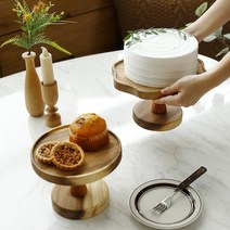 플라라 아카시아 원목 케이크 스탠드 디저트 트레이 우드 돌잔치 브라이덜샤워 파티, 연화반, 대