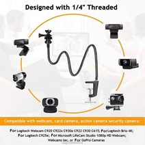 웹캠거치대 향상된 책상 턱 클램프가 있는 카메라 브래킷 웹캠 Brio 4K C925e C922x C930e QXNF 용 유연한, 한개옵션0, 한개옵션0, 한개옵션1