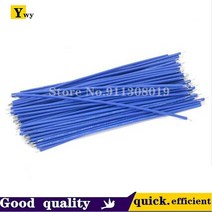 100 개/몫 주석 도금 브레드 보드 PCB 솔더 케이블 24AWG 10cm 플라이 점퍼 와이어 1007-24AWG 커넥터, 03 blue_01 24AWG_01 10cm
