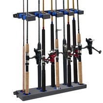 NIKUJUGA 낚싯대 홀더 벽걸이 랙 차고 보트 수직 스토어용 10개 천장 낚싯대/폴 블루