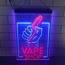 네온사인 무드등 간판 네온조명 led 카페 펍 술집 vape shop holding, 20x30cm, 파란색과 빨간색