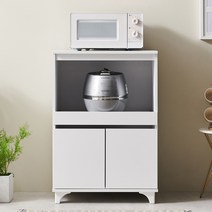 하이앤드리 가구 루밍밍 미니 2단 밥솥장 밥솥다이 전자렌지수납장 렌지대, 화이트