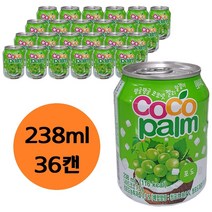 코코팜 포도 238ml x 36캔 미니 뚱캔 코코넛 젤리 알갱이 음료, 상세페이지 참조, 상세페이지 참조