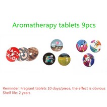 차량용 디퓨저 방향제 자동차 공기 청정 턴테이블 축음기 향수 교체 아로마 시트, 9PCS 보충