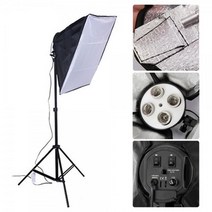 4구소켓 소프트박스 스튜디오조명 유튜브조명 촬영조명 개인방송조명 사진조명 카메라조명 상품촬영 1인방송촬영 쇼핑몰 사진촬영 영상촬영, 전구미포함