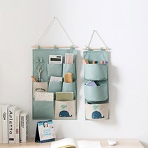 퍼니싱굿즈 패브릭 벽걸이포켓 소품수납함, No.01 패브릭 벽걸이포켓 스카이 3칸