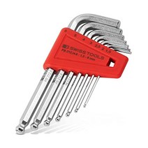 렌치 세트 피비 스위스 툴즈 PB Swiss Tools 212H5CN 볼 부착 육각봉, 7개 세트