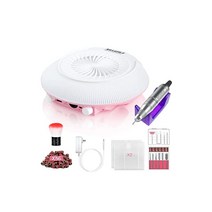 NAILGIRLS 2 in 1 네일 집진기 네일더스트콜렉터 드릴 머신 네일더스트 대책 젤네일제거 탁상 거름망 유형 강력 흡인력 저소음 디자인 3매 필터 포함 스페셜 세트, 상세페이지 참조