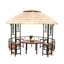 야외 캐노피 쉼터 휴식공간 비막이 정자 볏짚 방갈로, 직경 미트