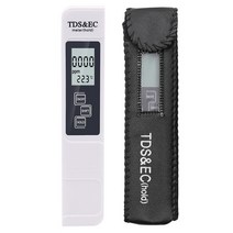 TDS EC 온도 디지털 워터 테스터 수질 분석 용 테스트 펜 순도 검사 09999 ppm, 하얀색