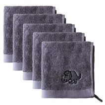 카카오프렌즈 해피 고리수건 5장 이름인쇄 핸드타월 공룡프렌즈 어린이집 수건, 공룡프렌즈 고리수건, 진회색