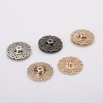 레이스 똑딱이 버튼 코트 니트 가디건 스웨터 금속 자녀 의류 네크라인 소품 스냅 단추 암놈 숫놈 한세트 실고정 DIY 셀프 수선 만들기 공방 수공예 부자재 부품파츠 (실버25MM)