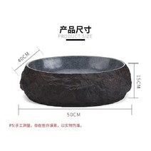 빈티지 미니 세면대 탑볼 돌 세면기 원형 화장실 리모델링 스톤, 빈티지 분지 수도꼭지 포함
