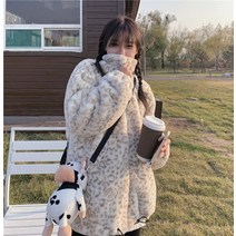 레오파드 후리스 페이크퍼 에코퍼 호피무늬 보아털 자켓 집업 인조 밍크 점퍼