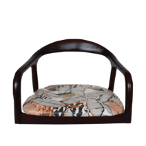 등받이 다다미 의자 소형 일본 좌식 의자, 기본, 레드 호두색 싼야 파초 방석