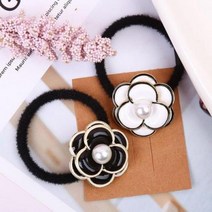 까멜리아 꽃 짱짱한머리끈 올림머리 고무줄