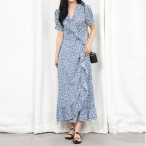 W0250 휜꽂 프릴 랩 원피스