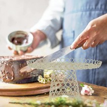 Homebia Designs 와이어 링 스타일 금속 케이크 스탠드 트레이 소박한 디저트 라운드 아이언 컵케이크 홀더 디스플레이 스탠드 웨딩 생일 파티 축하 가족 모임용 - 30., White, 12 Inch Cake Stand