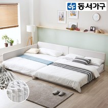 동서가구 민디 가드형 패밀리침대 Q+Q (독립매트), 연그레이