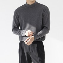 M~5XL 남자 빅사이즈 스판 모크넥 반목 터틀넥 겨울 반폴라 티셔츠 10color