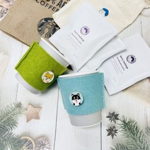 컵홀더 심플 참장식 드링크백 만들기 (실 바늘 포함), 색상:연두색, 단품