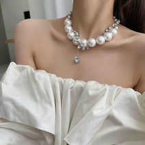 담수진주 목걸이 고급 비즈 우아한 쇄골 페이크 진주, 진주 핀 팔찌
