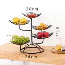 과일 베이커리 수납 바구니 카페 다층 과일 바구니, 블랙 5단