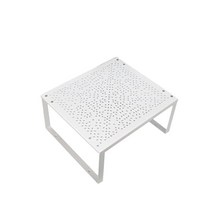 화이트 조리대 오거나이저 찬장 스탠드 향신료 랙 접이식 선반 정리함 31.8 x 27.9cm(12.5 x 11인치) 스틸 플레이트 인서트 및 풀아웃 오거나이저 스택 나사 포함