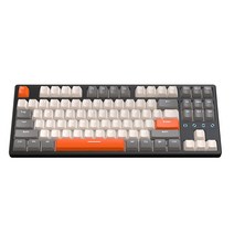 ZIYOULANG K87 유선 백색 LED 조명 게임 기계식 키보드 교체축, White Gray