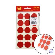 원형스티커 지름25MM 7매 적색 원형스티커 문구스티커 팬시스티커 오피스용품
