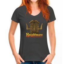 VR 가상현실 KNIGHTMARE TV 로고 레트로 가상 현실 게임 쇼 성인 티셔츠, 5L, 12 Women grey