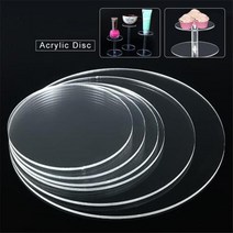 작은 원형 플렉시 유리 투명 플라스틱 시트 아크릴 보드 유기 폴리 메틸 메타 크릴 레이트, 2mm Thick --30pcs+Diameter 6cm