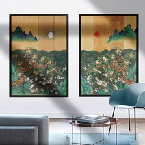 일월반도도 도안 / 민화 그리기 원데이클래스 취미 수업자료, 일월반도도(1)