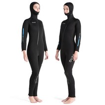 5mm 여성 전신 잠수복 프리다이빙 서핑 슈트 웻 드라이 다이빙 수트, 블랙BCW5002-B, L