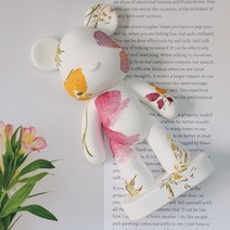 어썸센트 곰돌이 석고방향제 화장실 실내 인테리어 소품 디퓨저 퇴사 집들이 지인 선물, 코튼블라썸