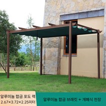야외 원두막 팔각정 조립식 파고라 바베큐장 오두막 공원 테라스, C. 알루미늄합금 단일 포도랙