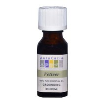 Aura Cacia 100% 퓨어 에센셜 오일 그라운딩 15ml, Vetiver, 1개