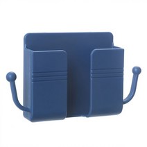 1PCS 벽 마운트 주최자 상자 펀치 무료 TV 원격 제어 스토리지 전화 플러그 홀더 충전 다기능 후크, Blue