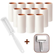 돌돌이14종 세트 일자돌돌이본체1개+커버돌돌이+리필12개 사선 컷팅 옷 먼지 제거 브러쉬 머리카락 고양이털 자동차 청소 롤러, 테이프클리너 리필 14종