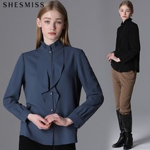 쉬즈미스 스트라이프 프릴넥 블라우스