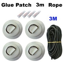 카약 보트 용품 pvc 패치 5m 로트 키트, 4 흰색 4g 3m 로프