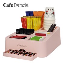 카페담다 다용도 수납함 파스텔핑크 / 트레이 포함, 파스텔 핑크