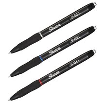 샤피 S GEL 볼펜 세트 12개 | 필기 수험생 소프트젤 미국산 고무그립 인체공학적 설계 | Sharpie Ball Point Pen, Red레드 0.5mm