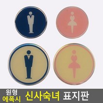 원형 에폭시 신사숙녀 표지판 안내판 표지판 인테리어소품 디자인문패 아크릴안내판 명찰 남녀표지판 화장실표지판, 상세페이지 참조, 숙녀-소